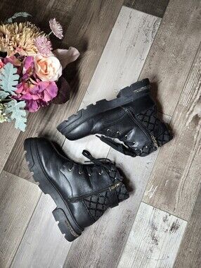 Jessica Simpson Big Girls Rosa Buckle Moto Boot Size 4 Black Quilted Sequins